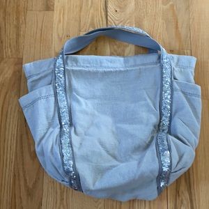 Light gray with sequins tote bag